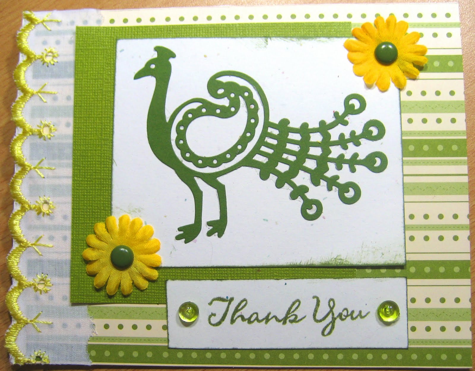 Thank You The Peacock Challenge Card Create With Joy